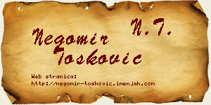 Negomir Tošković vizit kartica